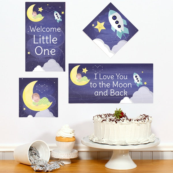 Birthday Direct's To the Moon Baby Shower Sign Cutouts