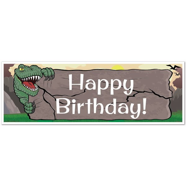 Dinosaur T-Rex Birthday Tiny Banner, 8.5x11 Printable PDF Digital Download by Birthday Direct