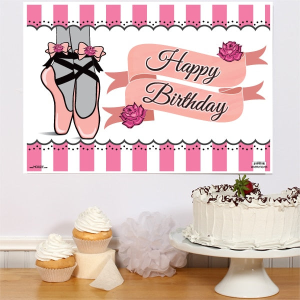 Ballerina Birthday Sign, 8.5x11 Printable PDF Digital Download by Birthday Direct