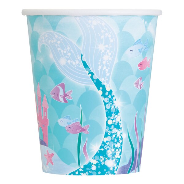 Mermaid Sparkle Cups, 9 oz, 8 ct