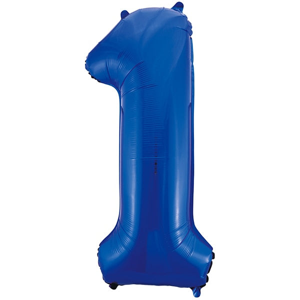 Blue Glitz Number 1 Foil Balloon, 34 inch, each