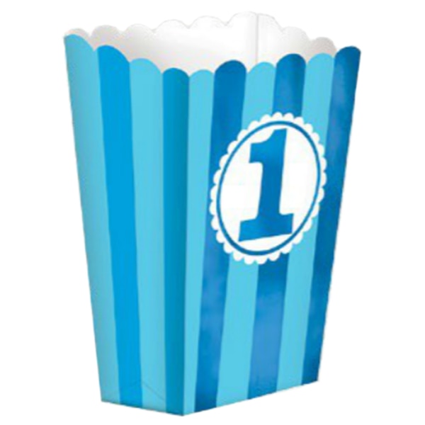 1st Birthday Blue Popcorn Bags, set, 5 count