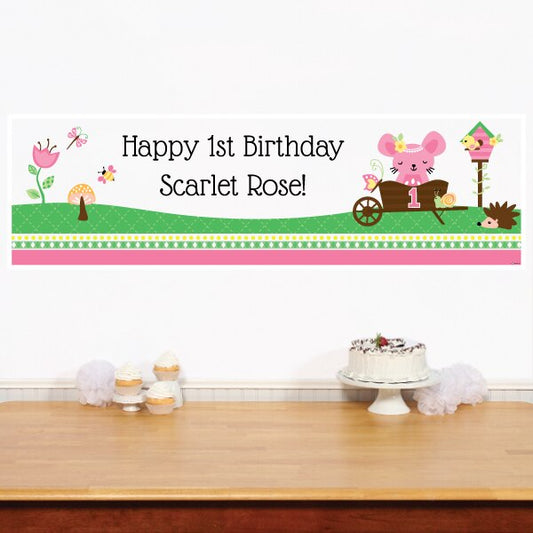 Birthday Direct's Little Garden 1st Birthday Custom Banner