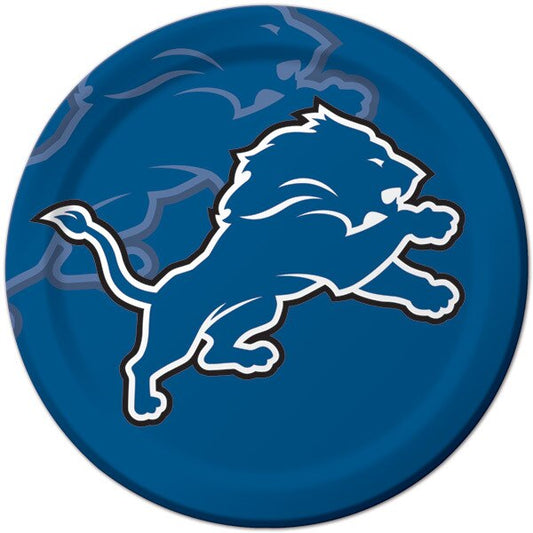 NFL Football Detroit Lions Dinner Plates, 9 inch, 8 count