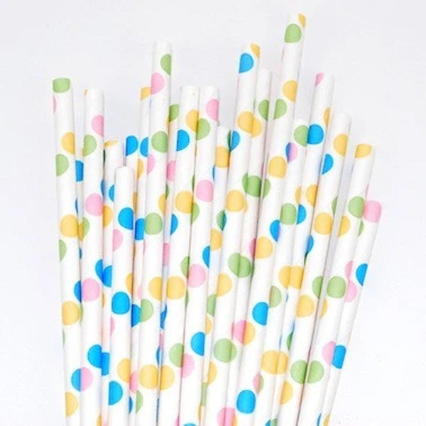 Confetti Dot Paper Straws, standard, set of 24