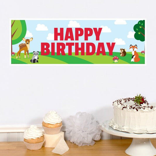 Woodland Animals Birthday Tiny Banner, 8.5x11 Printable PDF Digital Download by Birthday Direct