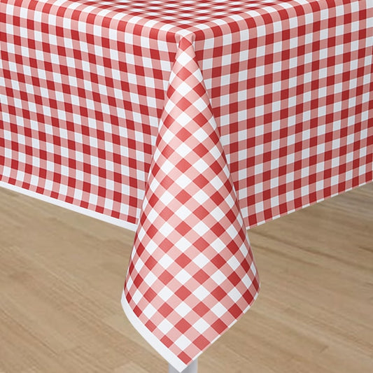 Red and White Gingham Table Cover, 54 x 108 inch, each
