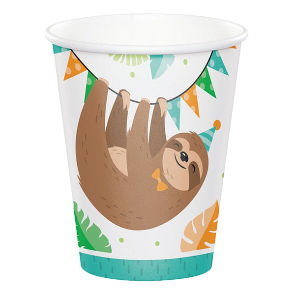 Sloth Party Cups, 9 oz, 8 ct