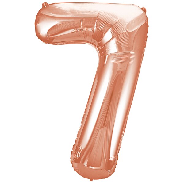 Rose Gold Number 7 Foil Balloon, 34 inch, each