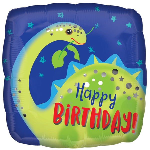 Dinosaur Happy Birthday Foil Balloon, 17 inch, each