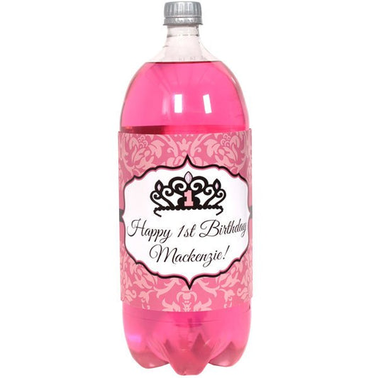Birthday Direct's Princess Royal 1st Birthday Custom Bottle Labels