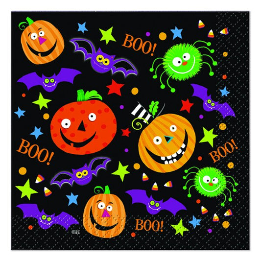 Halloween Spooky Smiles Beverage Napkins, 5 inch fold, set of 24