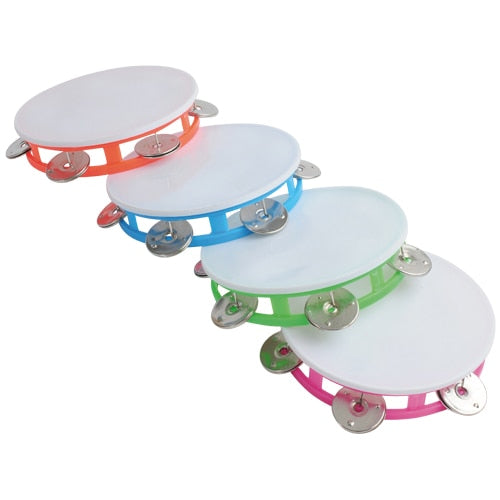 Colorful Tambourines 4 count Assorted