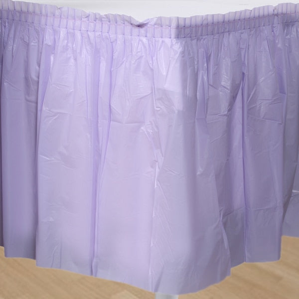 Lavender Table Skirt, Plastic, 14 ft x 29 in