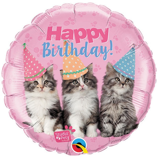 Kittens Studio Pets Birthday Foil Balloon, 18 inch, each