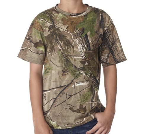 Camouflage Woodland Realtree T-Shirt Youth X-Small (2-4),  dress-up,  each