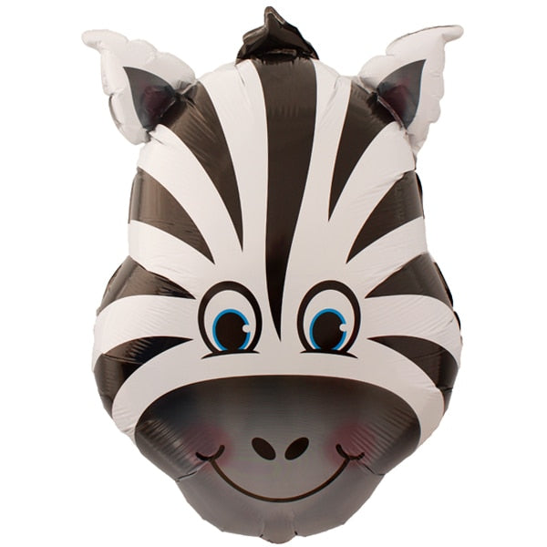 Zebra Face Large Shape Foil Balloon, 32 inch, each
