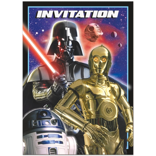 Star Wars Invitations, Fill In with Envelopes, Fill In with Envelopes, 5 x 4 in, 8 ct