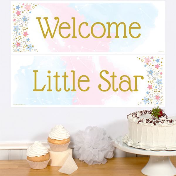 Birthday Direct's Twinkle Little Star Gender Reveal Two Piece Banners