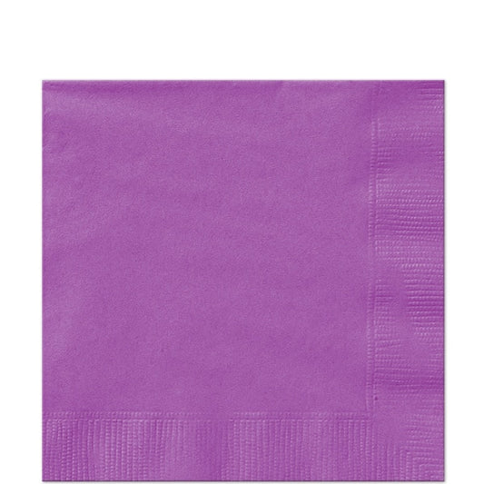 Pretty Purple Beverage Napkins, 5 inch fold, set of 20