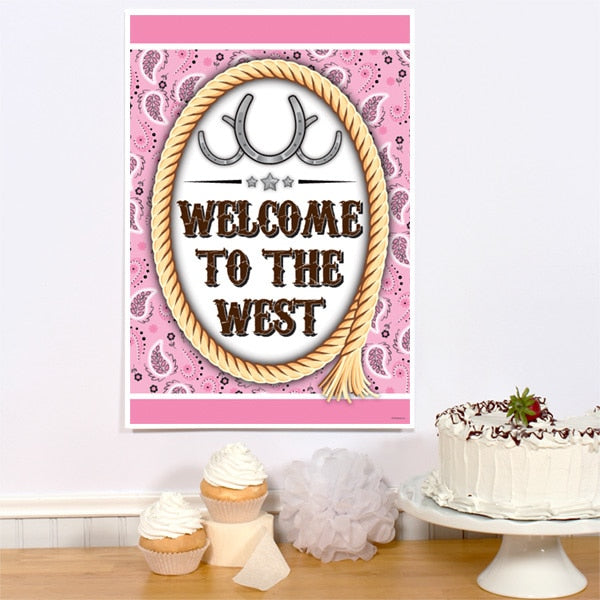 Bandana Pink Party Sign, 8.5x11 Printable PDF Digital Download by Birthday Direct