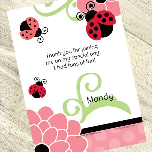 Birthday Direct's Ladybug Party Custom Thank You