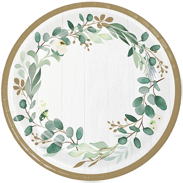 Eucalyptus Greens Dinner Plates, 9 inch, 8 count