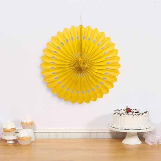 Tissue Fan Yellow, 16 inch