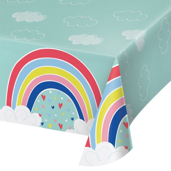 Over the Rainbow Pastel Table Cover, 54 x 102 inch, each