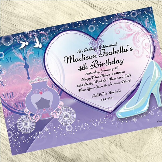 Birthday Direct's Princess Cinderella Party Custom Invitations