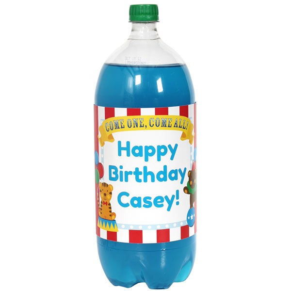 Birthday Direct's Big Top Circus Party Custom Bottle Labels