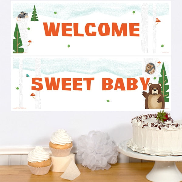 Birthday Direct's Wild Woodland Baby Shower Two Piece Banners