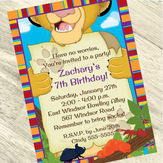 Birthday Direct's Little Lion Party Custom Invitations