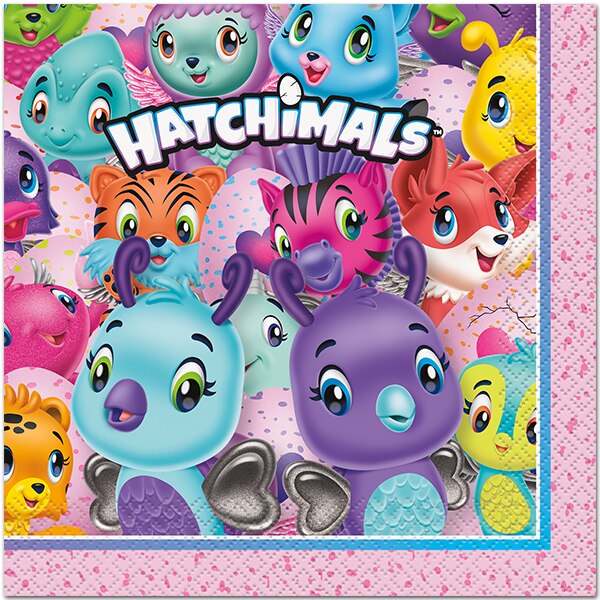 Hatchimals Party Lunch Napkins, 6.5 inch fold, set of 16