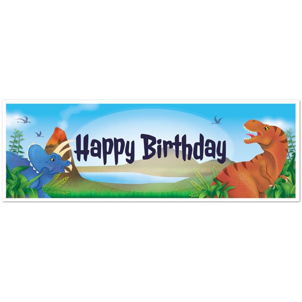 Dinosaur Prehistoric Birthday Tiny Banner, 8.5x11 Printable PDF Digital Download by Birthday Direct