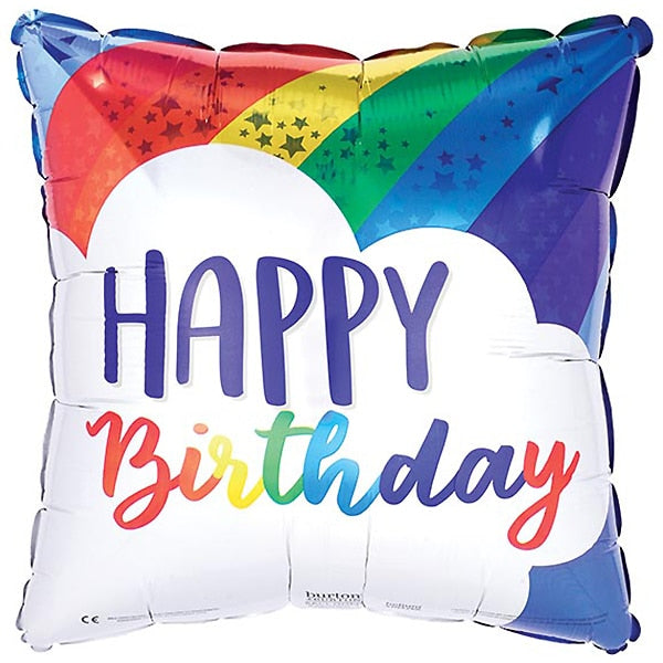 Rainbow Happy Birthday Foil Balloon, 18 inch, each