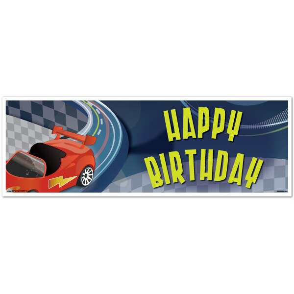 Daring Cars Birthday Tiny Banner, 8.5x11 Printable PDF Digital Download by Birthday Direct