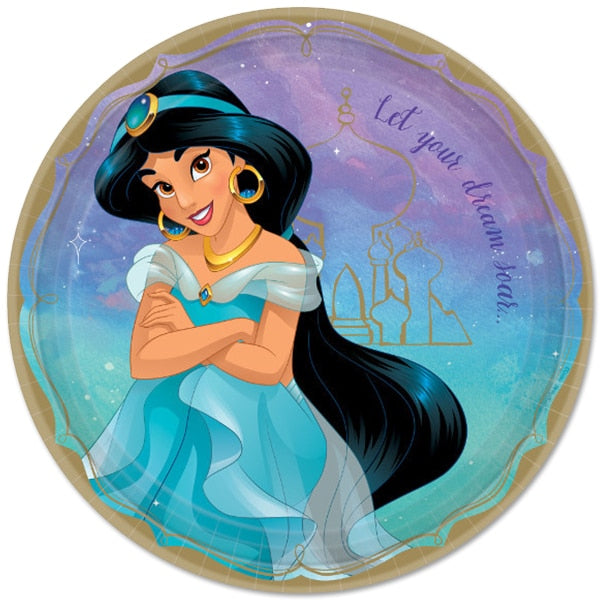 Disney Princess Jasmine -  Aladdin Plates, 9 inch, 8 count