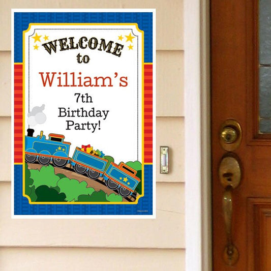 Birthday Direct's Train Engine Party Custom Door Greeter