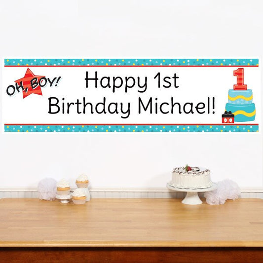 Birthday Direct's Oh Boy 1st Birthday Custom Banner