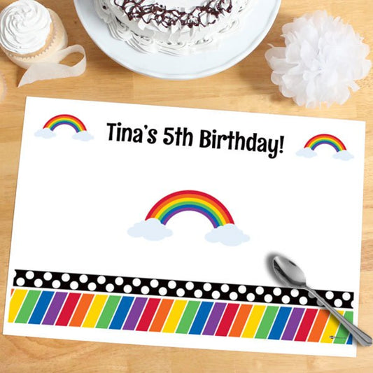 Birthday Direct's Rainbow Party Custom Placemats