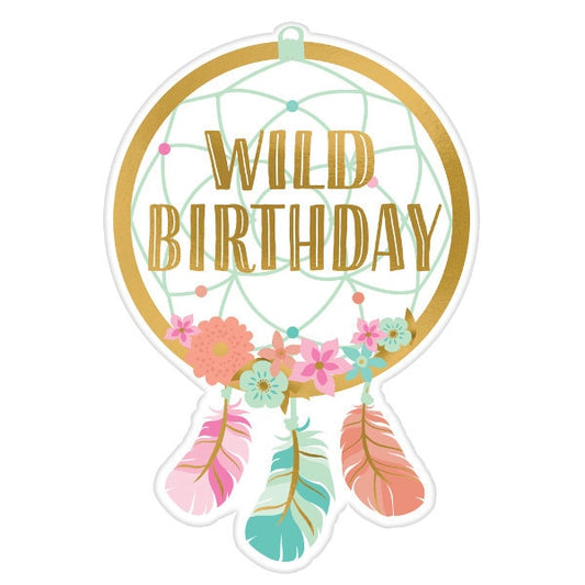 Boho Birthday Girl Invitations, envelopes included, 4 x 6 inch, 8 count