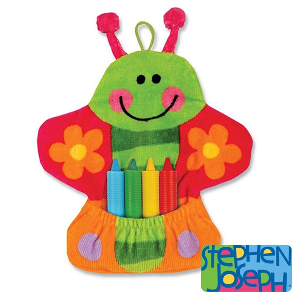 Butterfly Party Bath Mitt With Crayons by Stephen Joseph, activity, set