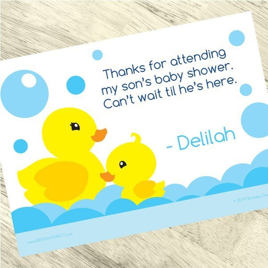 Birthday Direct's Little Ducky Baby Shower Custom Thank You