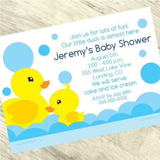 Birthday Direct's Little Ducky Baby Shower Custom Invitations