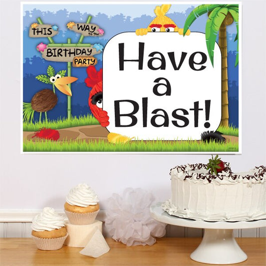 Mad Birds Birthday Sign, 8.5x11 Printable PDF Digital Download by Birthday Direct