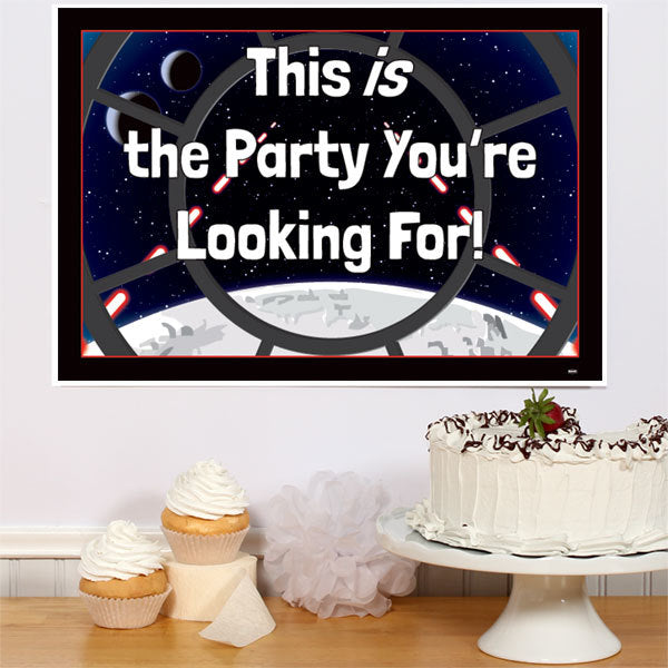 Dark Space Party Sign, 8.5x11 Printable PDF Digital Download by Birthday Direct