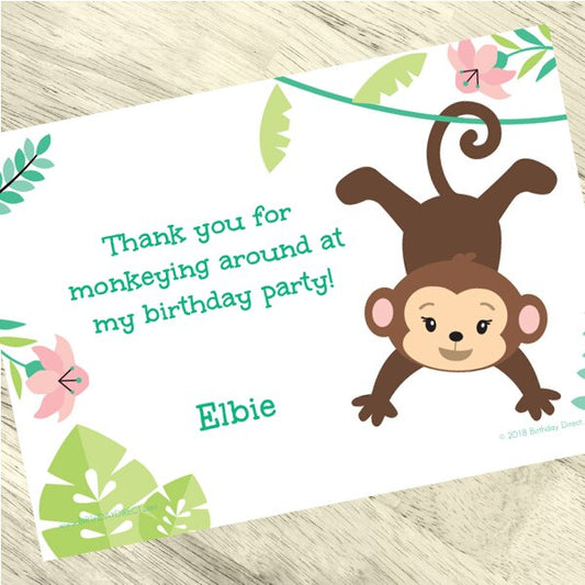 Birthday Direct's Little Monkey Party Custom Thank You