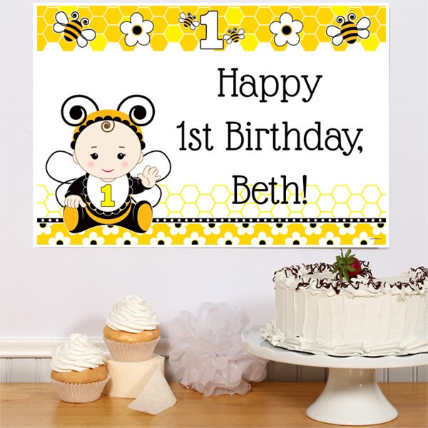 Birthday Direct's Bumble Bee 1st Birthday Custom Sign