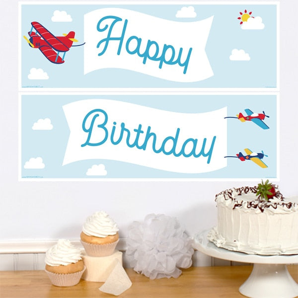 Birthday Direct's Vintage Airplane Birthday Two Piece Banners